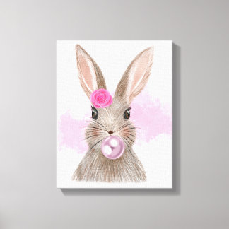 Bubbly Bubblegum Rabbit Wall Art