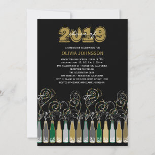 Bubbly Celebrations Graduation Photo Party Invite