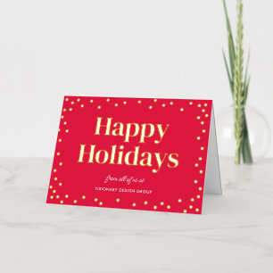Bubbly Cheer FOIL Business Holiday Card