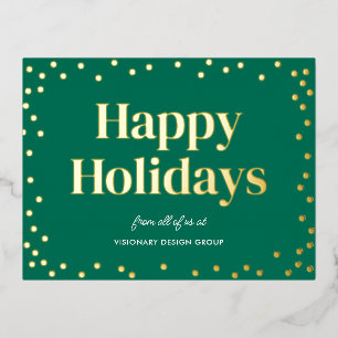 Bubbly Cheer FOIL Business Holiday Postcard