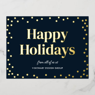 Bubbly Cheer FOIL Business Holiday Postcard