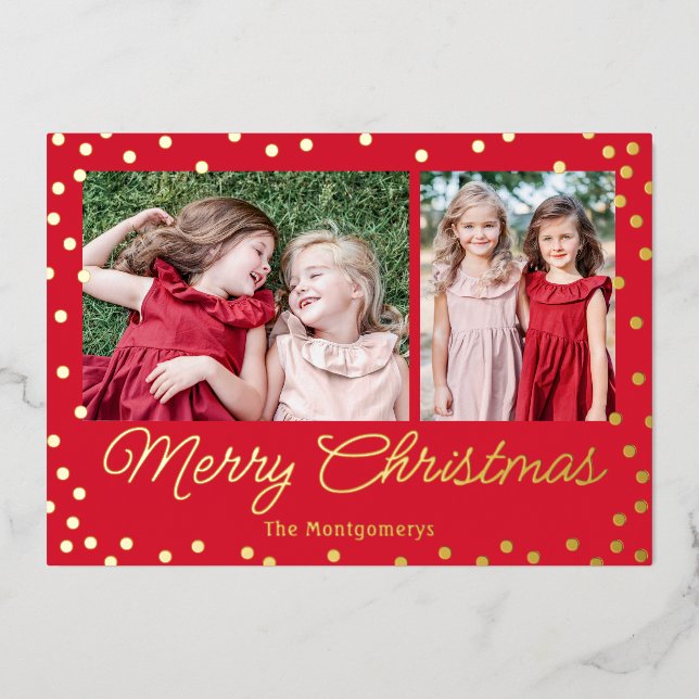 Bubbly Cheer Foil Holiday Card Christmas Card (Front)