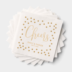 Bubbly Cheers Wedding Holiday Party Foil Napkins