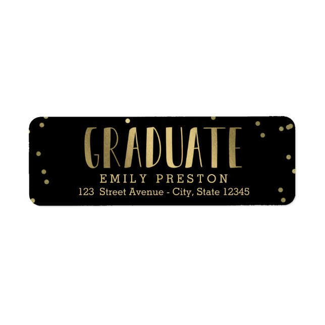 Bubbly Chic Graduation Return Address Label (Front)