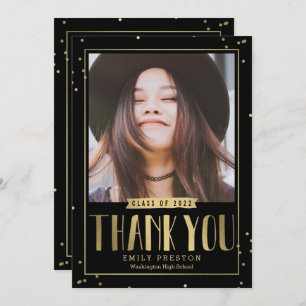 Bubbly Chic Graduation Thank You Note Card