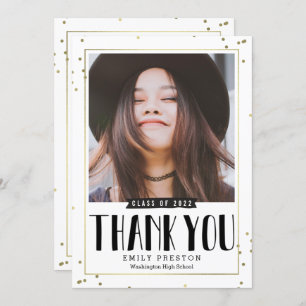 Bubbly Chic Graduation Thank You Note Card