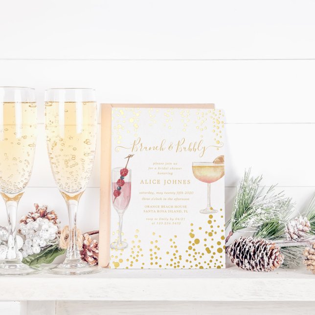 Bubbly Cocktails Gold Glitter Bridal Brunch (Creator Uploaded)