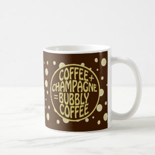 Bubbly Coffee Spiked Champagne Spots Brown Yellow  Mug