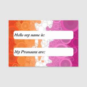 Bubbly Customisable Abstract Lesbian Pride Flag Name Tag