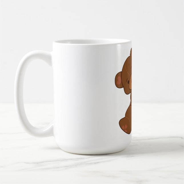 Bubbly Cute Bear Brown Colorway Coffee Mug (Left)
