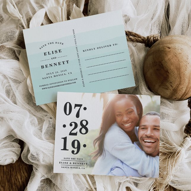 Bubbly Date | Photo Save the Date Announcement Postcard (Creator Uploaded)