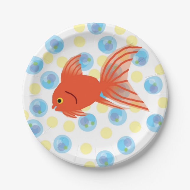 Bubbly Fish Birthday plates (Front)