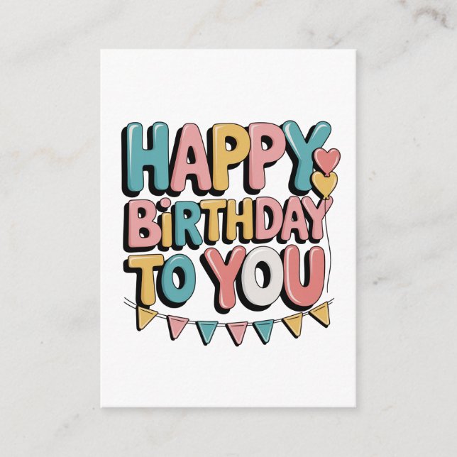 Bubbly Happy Birthday Enclosure Card (Front)