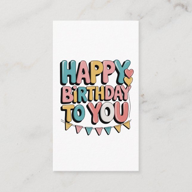 Bubbly Happy Birthday Enclosure Card (Front)