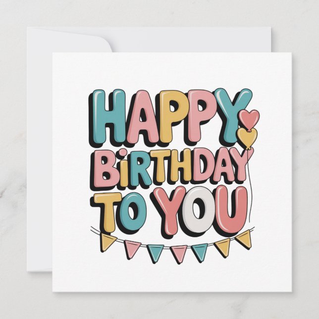 Bubbly Happy Birthday Invitation (Front)