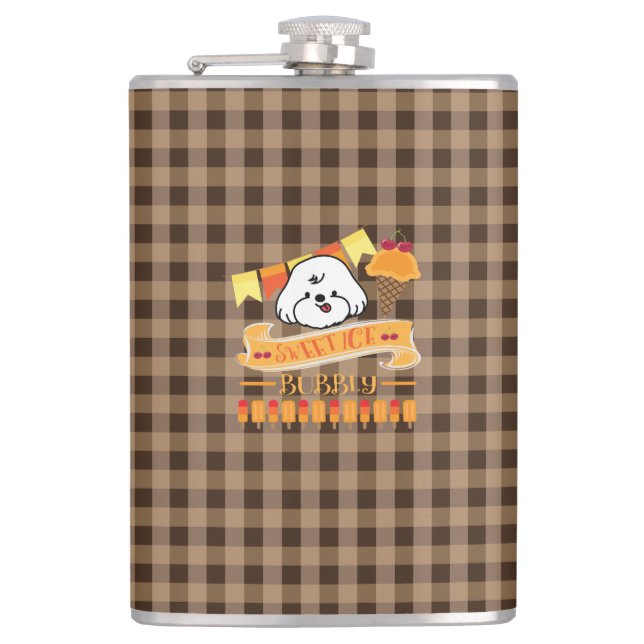 bubbly loves ice cream hip flask (Front)