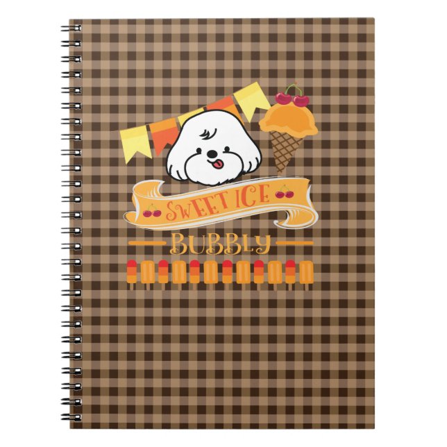 bubbly loves ice cream spiral notebook (Front)