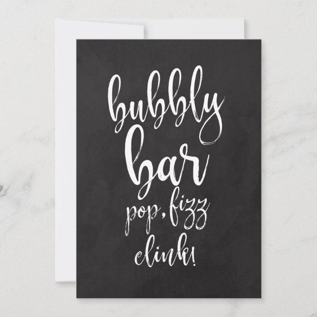 Bubbly Mary Bar Affordable Chalkboard Wedding Sign (Front)