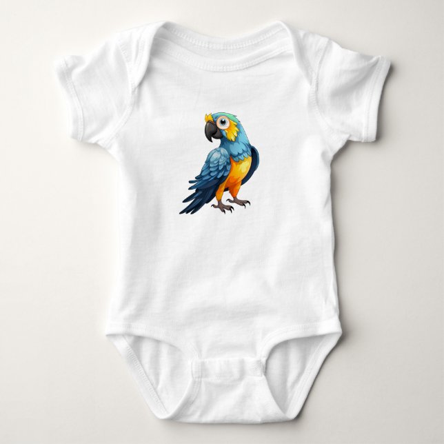 Bubbly Parrot Baby Bodysuit (Front)