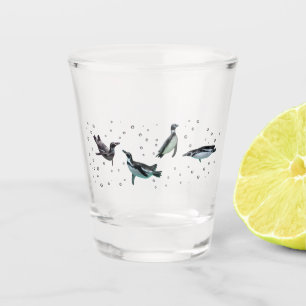 Bubbly Penguins Glass