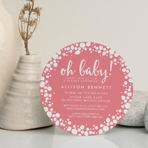 Bubbly Pink   Baby Shower Invitation