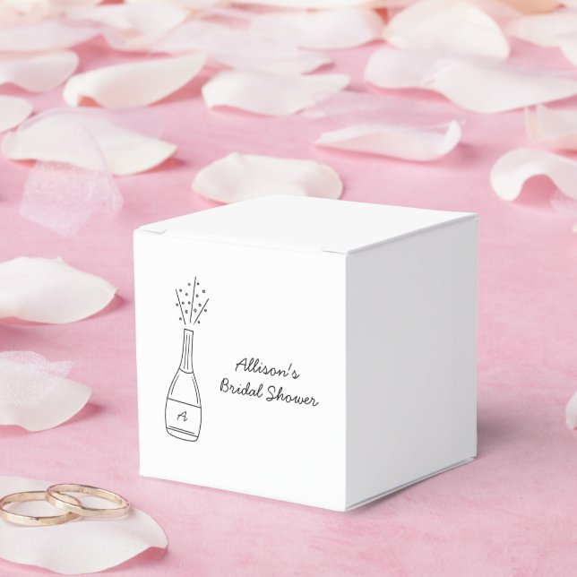 Bubbly Popping Champagne Bottle Bridal Shower Favour Box (Wedding)