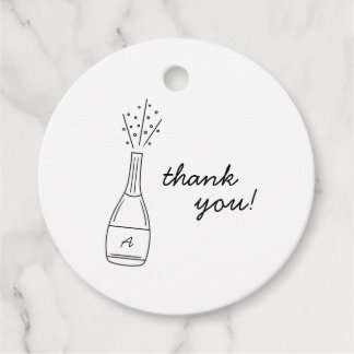 Bubbly Popping Champagne Bottle Bridal Shower Favour Tags