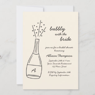Bubbly Popping Champagne Bottle Bridal Shower Invitation