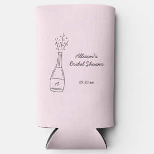 Bubbly Popping Champagne Bottle Bridal Shower Seltzer Can Cooler