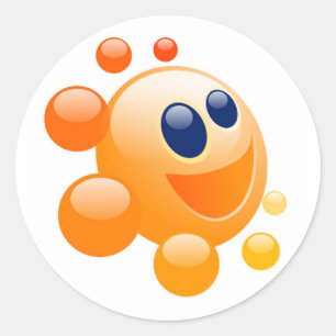 BUBBLY SUN CLASSIC ROUND STICKER