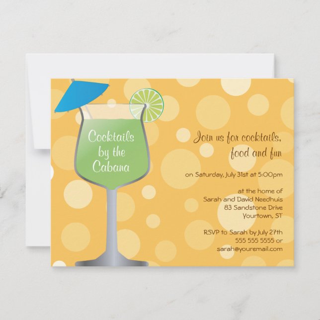 Bubbly Umbrella Drinks Party Invitation (Front)