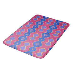 Bubbly Wave Blue Pink Bath Mat