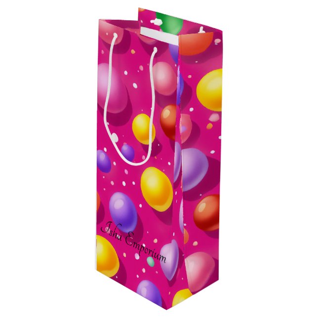 Bubbly Wine Gift Bag (Front Angled)