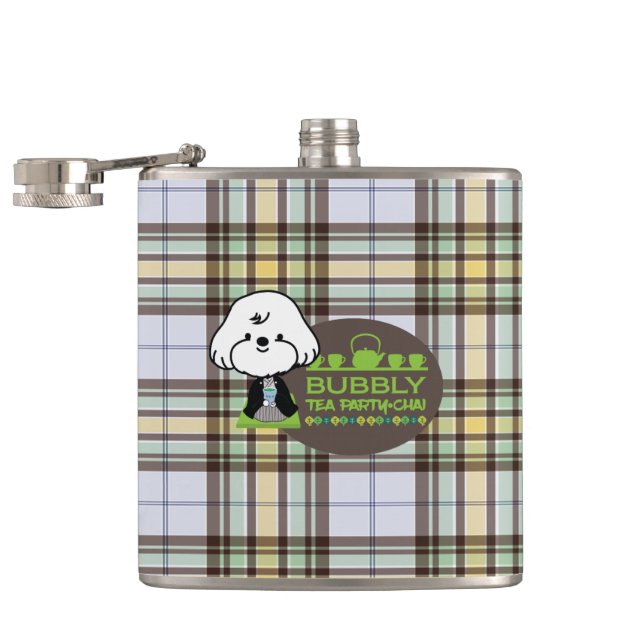 bubbly's tea party hip flask (Opened)