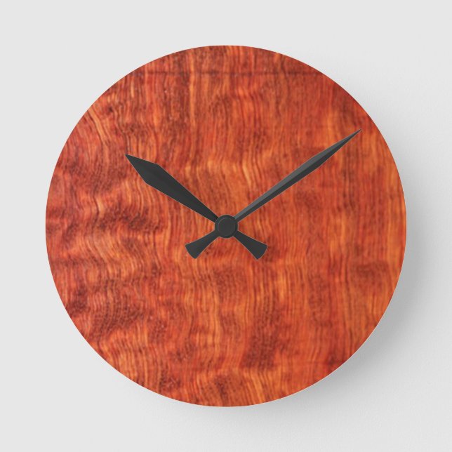 Bubinga (faux) Wood Wall Clock (Front)