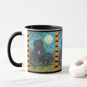 BUBO AND PYEWACKET, BLACK CAT HALLOWEEN COMBO MUG
