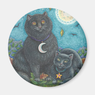 BUBO AND PYEWACKET, BLACK CATS MAGNET Round