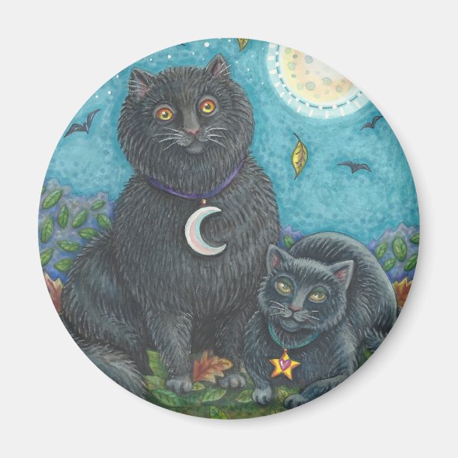 BUBO AND PYEWACKET, BLACK CATS MAGNET Round (Front)