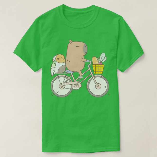 Bubu the Guinea Pig Biking  T-Shirt (Design Front)