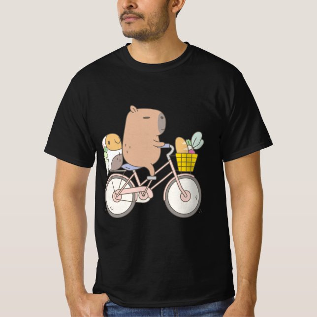 Bubu the Guinea Pig Biking T-Shirt (Front)