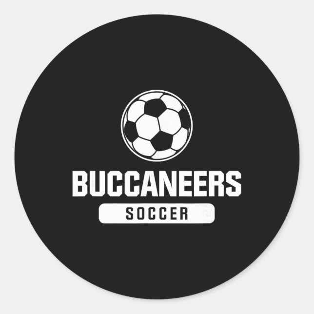 Buccaneers Soccer For Elementary, Middle, And High Classic Round Sticker (Front)