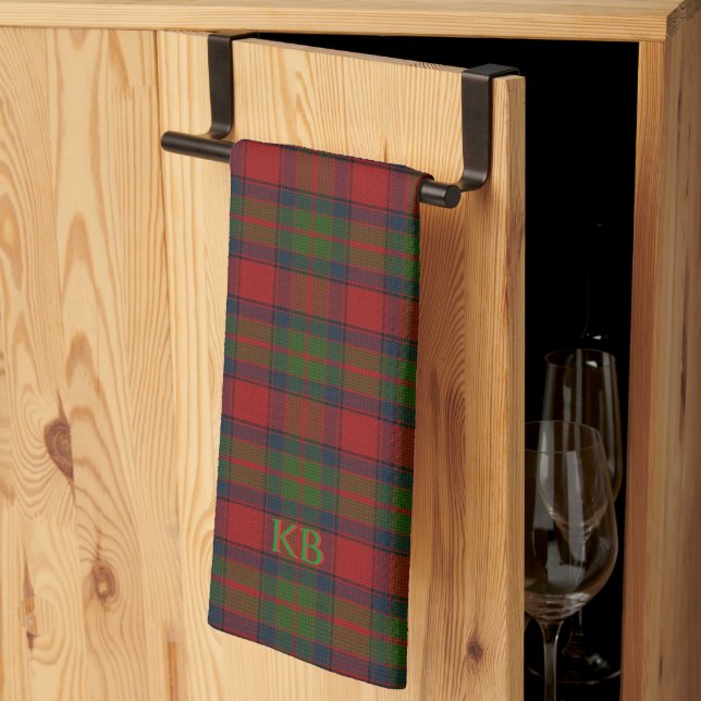 Buccleuch Official Tartan with monogram / name Tea Towel (Thirds Fold)