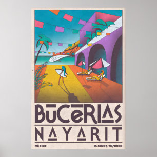 Bucerías Beach Print Modern Coastal Art - Palm
