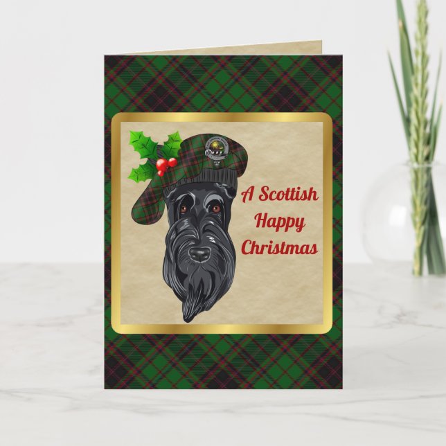 Buchan Badge & Tartan Personalised Xmas Card (Front)