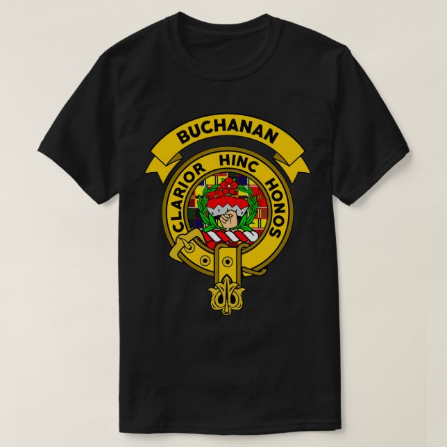 Buchanan Clan Badge Tartan T-Shirt (Design Front)