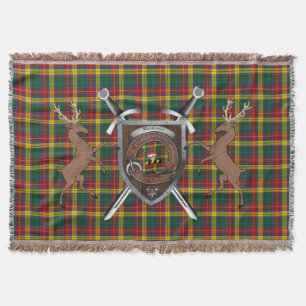 Buchanan Clan Badge & Tartan Throw Blanket