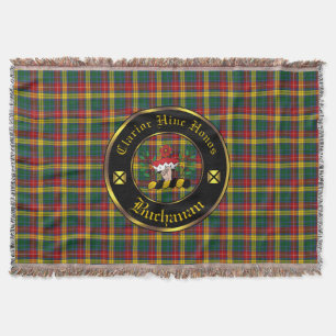 Buchanan Clan Crest & Tartan Throw Blanket