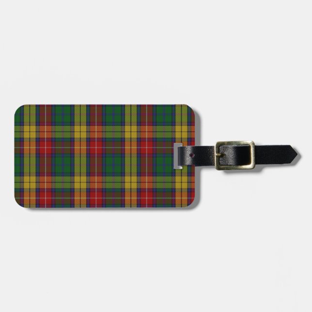 Buchanan Clan Family Tartan Luggage Tag (Front Horizontal)