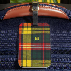 Buchanan Clan Plaid Scottish Pattern Monogram Luggage Tag
