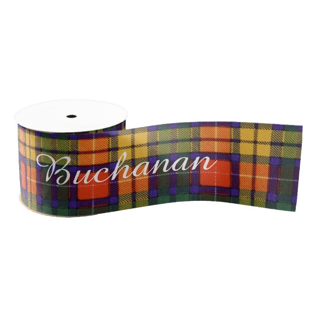 Buchanan clan Plaid Scottish tartan Grosgrain Ribbon (Spool)